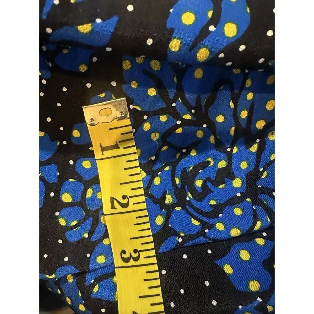 DVF Diane Von Furstenberg 100% Silk Black & Blue Halter Jumpsuit Women's Size 12 - Picture 12 of 16